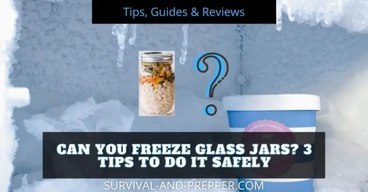 Glass jar being put into the freezer
