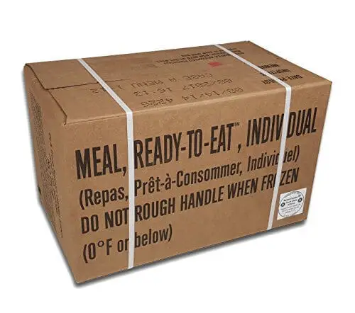 Box of MRE food 