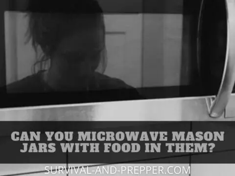reflection in the surface of a microwave when putting mason jars in