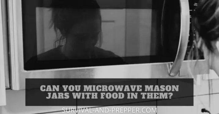 reflection in the surface of a microwave when putting mason jars in