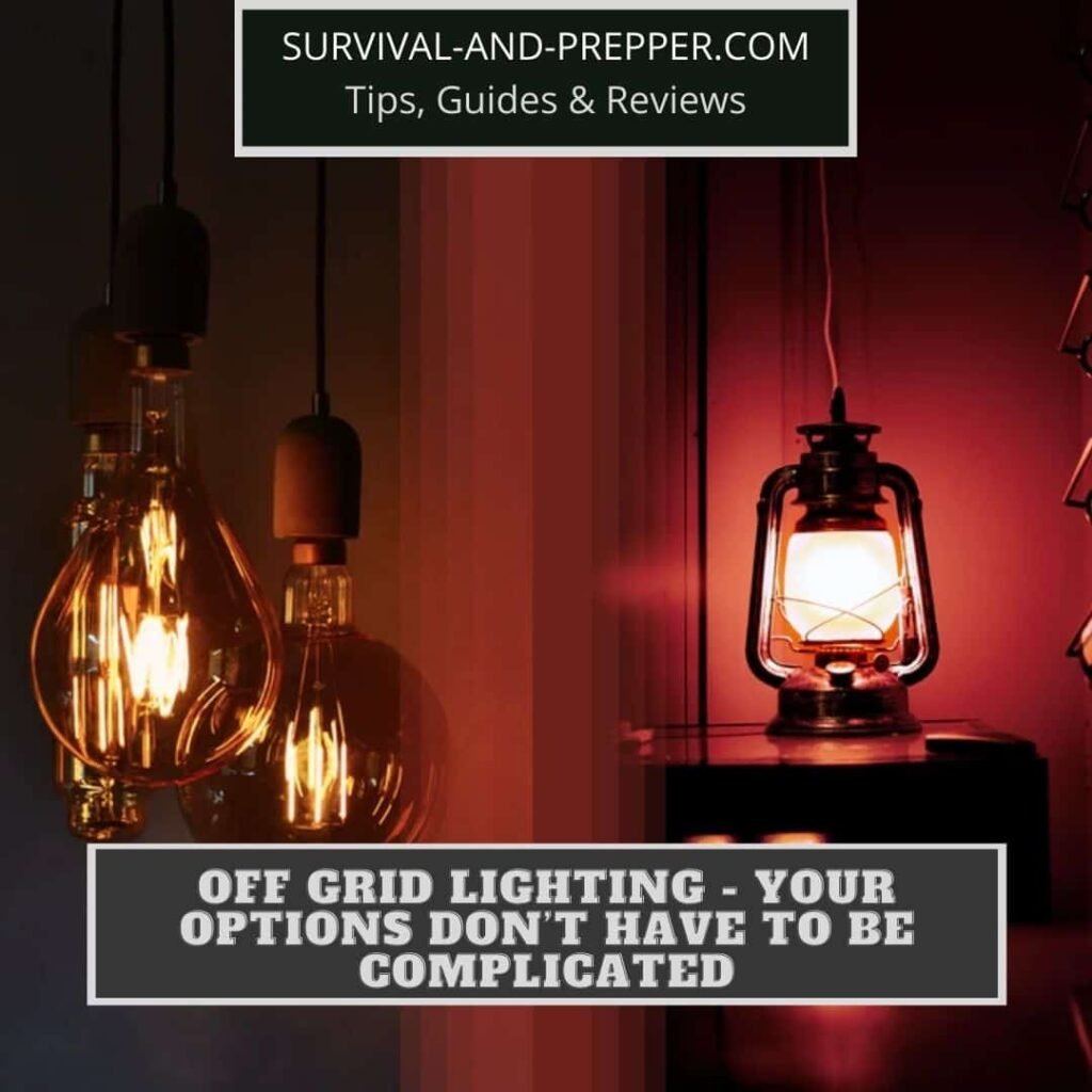 Instagram post for off grid lighting with lantern and bulbs