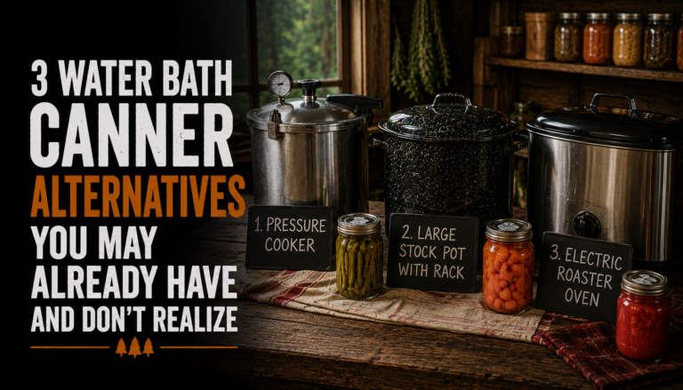 Pressure cooker, stock pot, and electric roaster displayed as alternatives to a traditional water bath canner